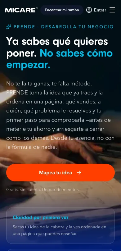 Captura de la página de PRENDE en micare.mx tal como estaba en línea el 2 de septiembre de 2026.